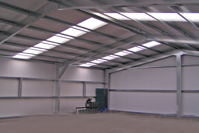 The interior of an empty building