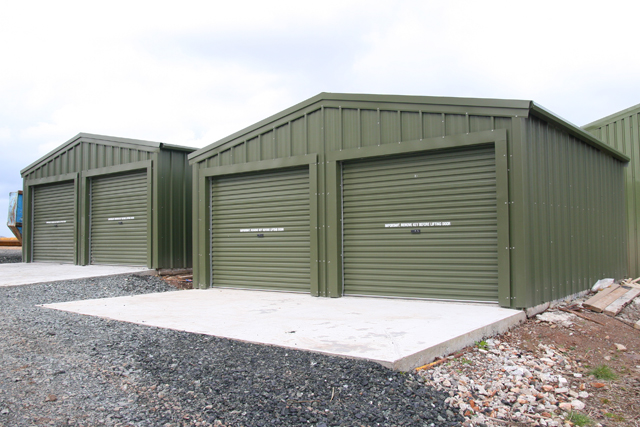 Two dual-doored buildings side-by-side